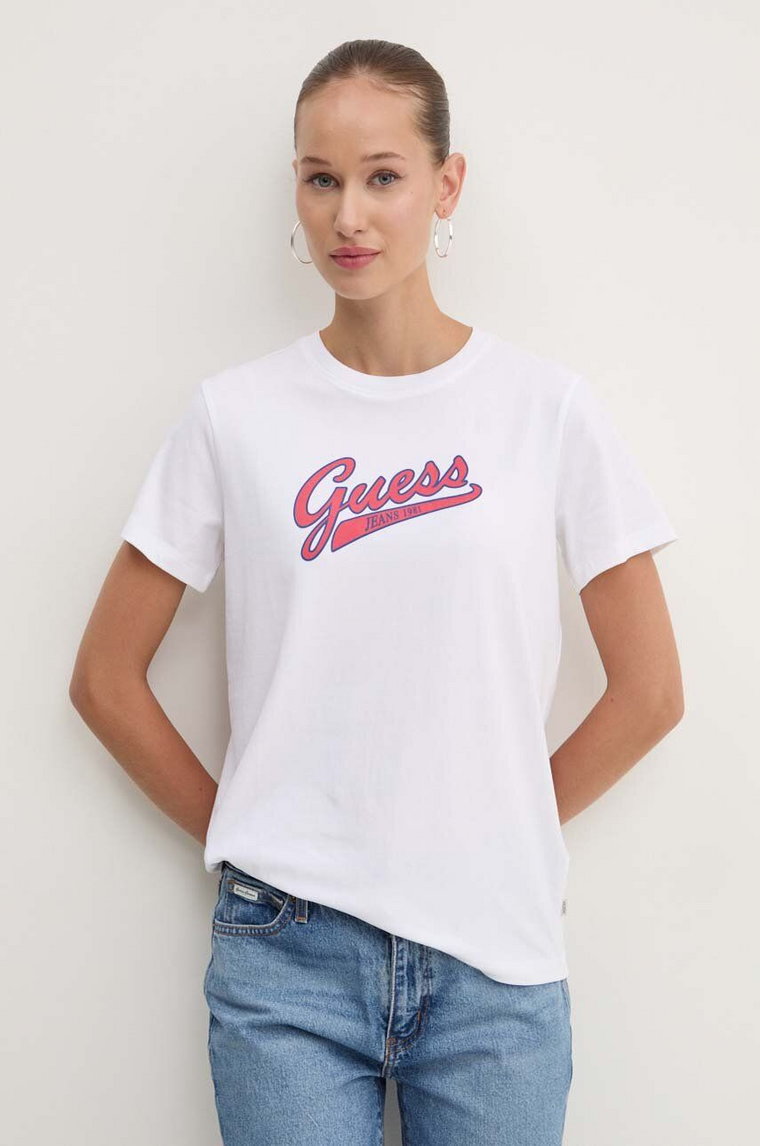 Guess Jeans t-shirt damski kolor biały W4YI13 J1314