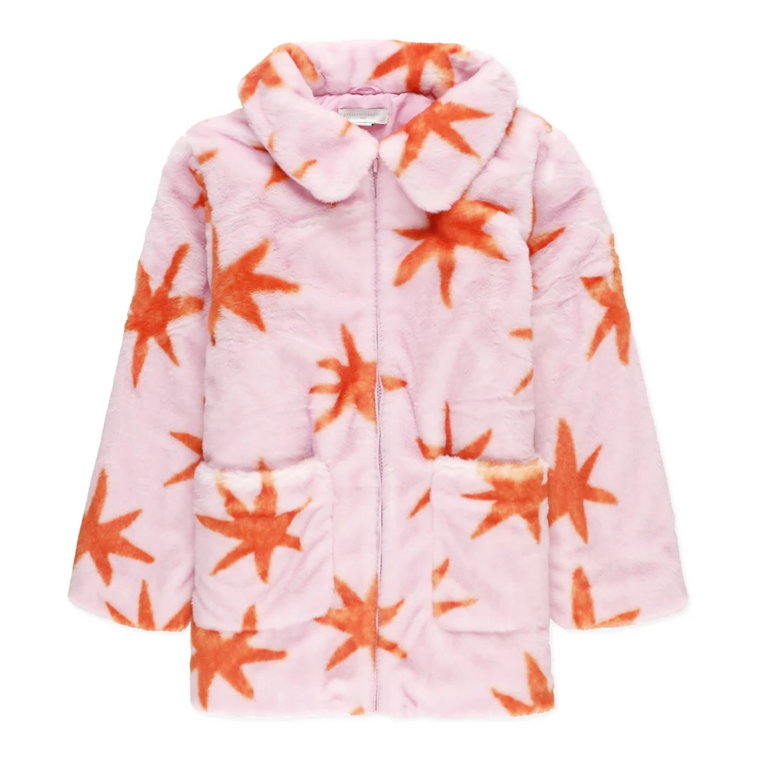 Różowa Faux Fur Junior Kurtka Stella McCartney