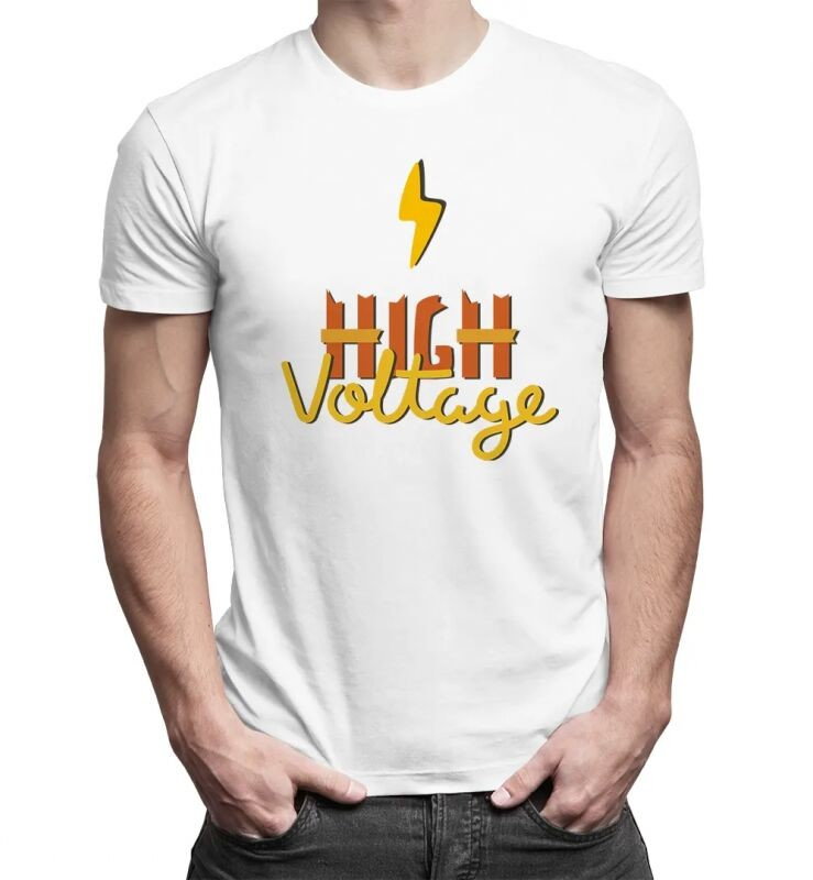 High voltage - męska koszulka z nadrukiem