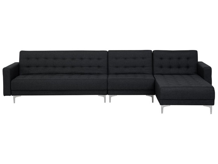 Sofa rozkładana BELIANI Aberdeen, modułowa lewostronna, grafitowa, 83x347x168 cm
