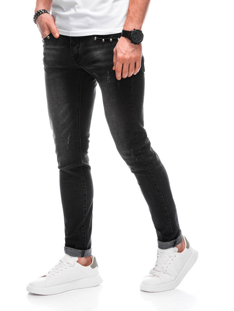 Spodnie męskie jeansowe P1304 - czarne