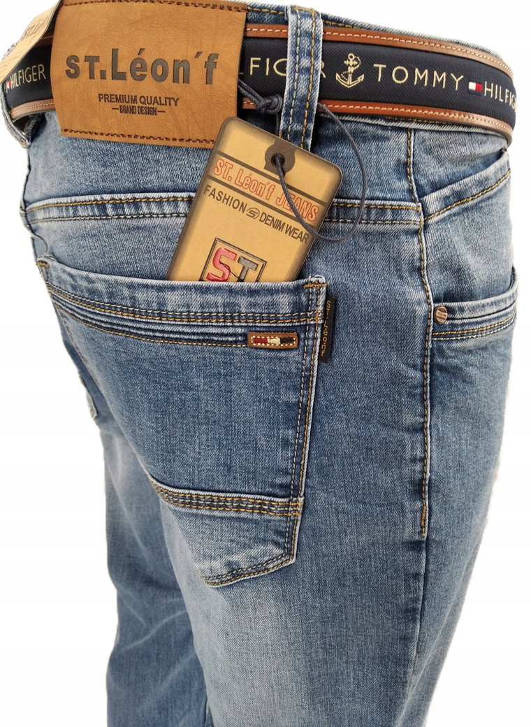 Spodnie Męskie Jeans Blue S2150 W37 L30 96-98 CM