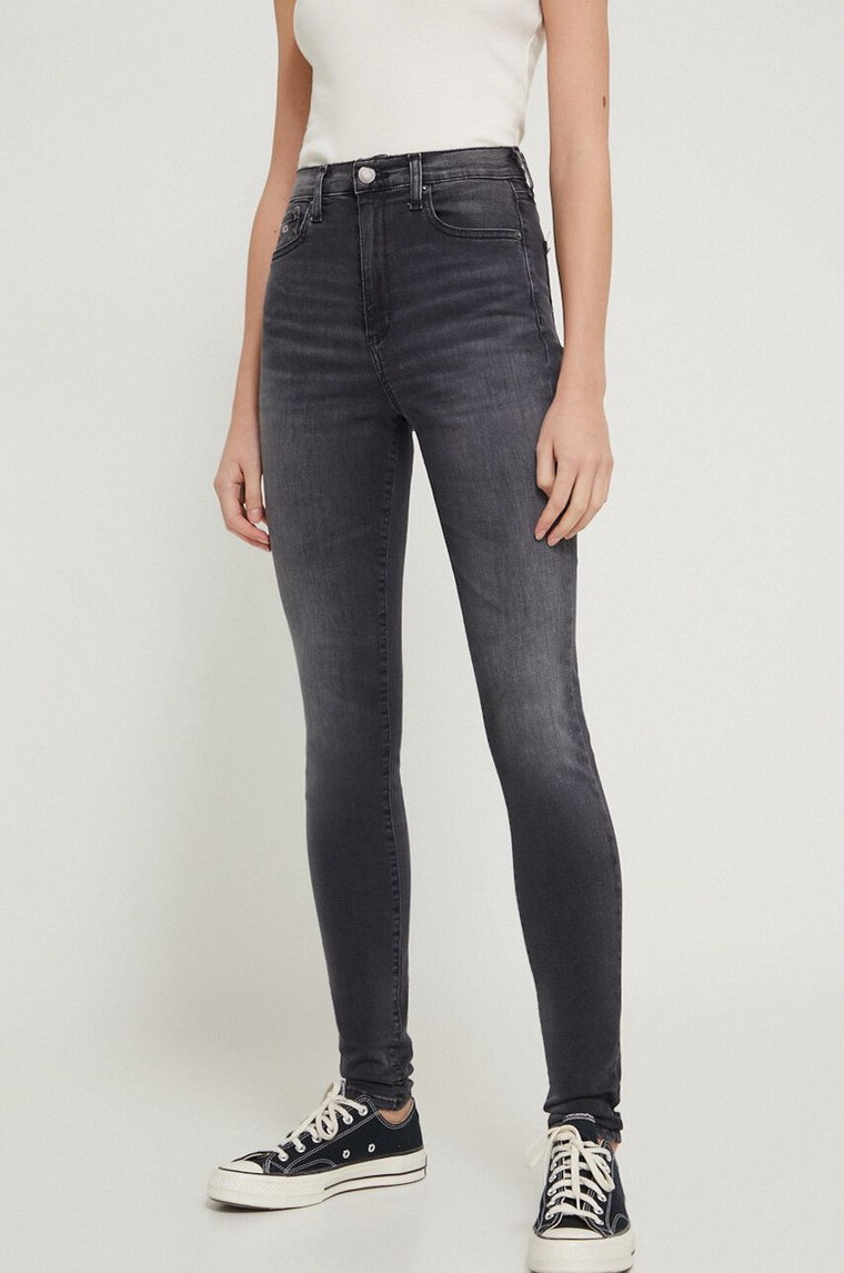 Tommy Jeans jeansy Sylvia damskie kolor szary