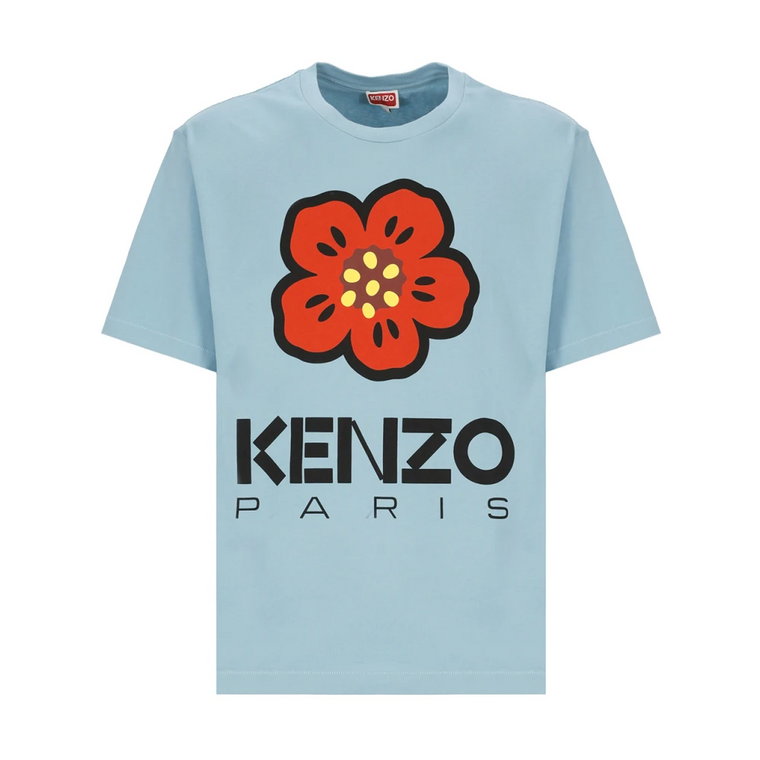 Cyanowa koszulka z motywem Boke dla mężczyzn Kenzo