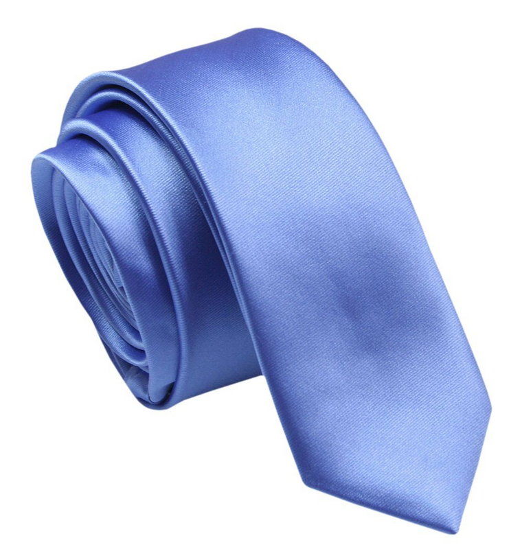 Krawat (Śledź) Męski 5 cm, Niebieski, Wąski, Gładki -ALTIES