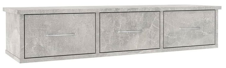 Półka ścienna z szufladami Toss 3X - szarość betonu