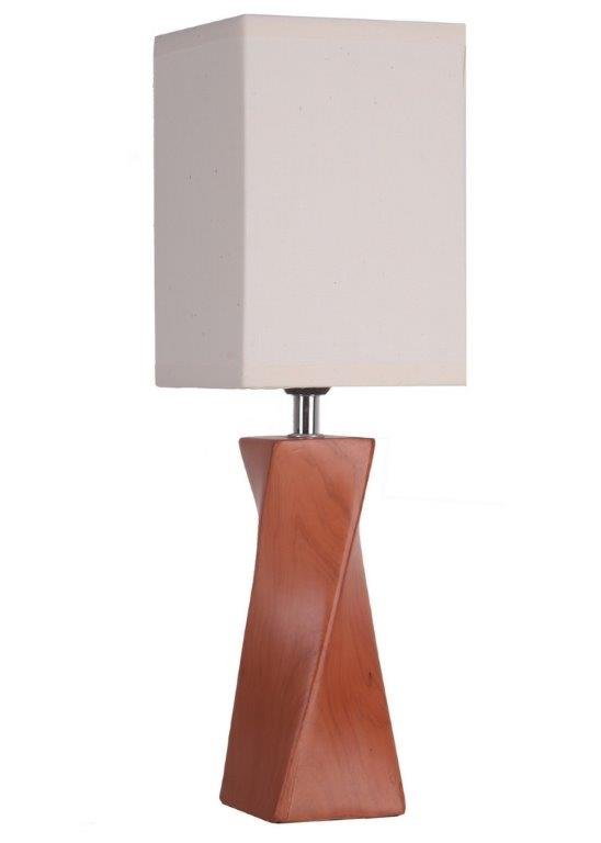 Lampka CERAMICZNA nocna stołowa abażur 2977 MEDIUM BROWN WOOD