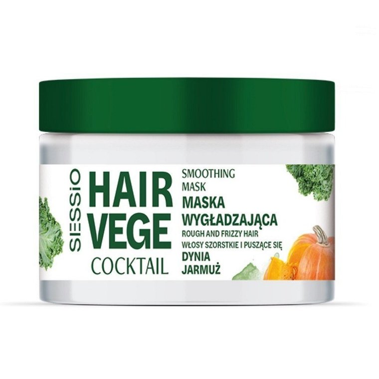 Sessio, Hair Vege Cocktail, Wygładzająca Maska Do Włosów, Dynia I Jarmuż, 250g