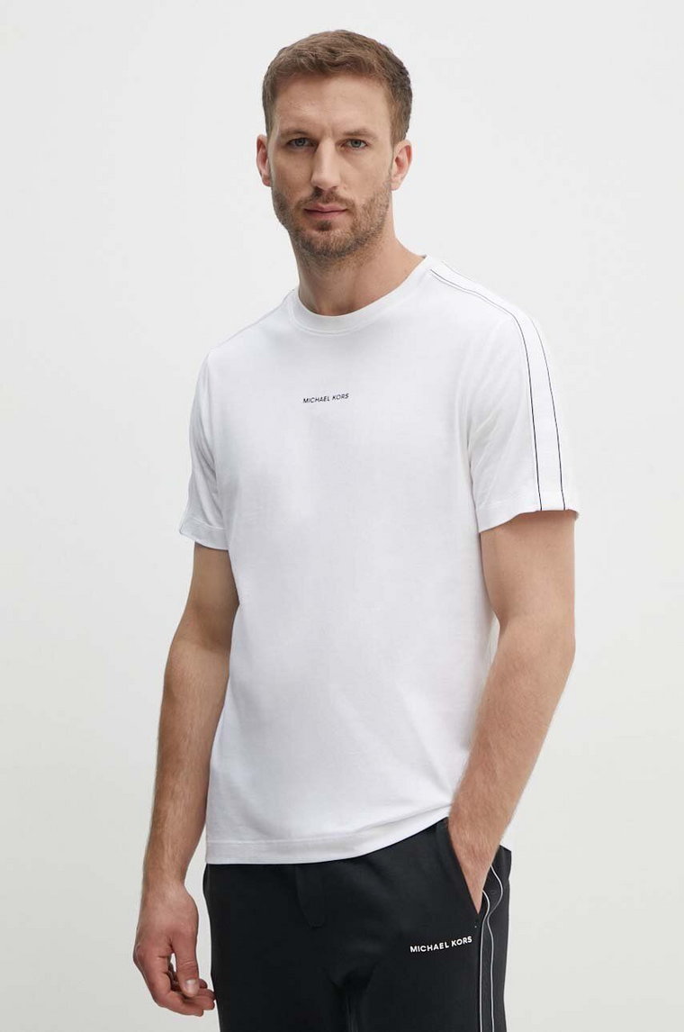 Michael Kors t-shirt bawełniany męski kolor biały z aplikacją CT4524E1V2