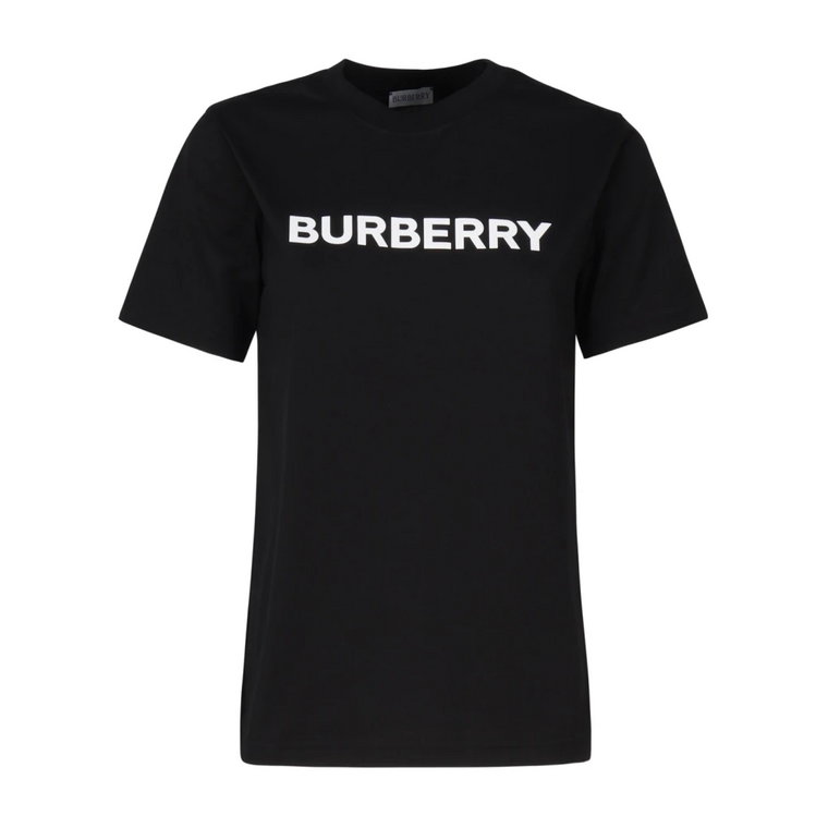 Czarne T-shirty i Pola z 98% Bawełny Burberry