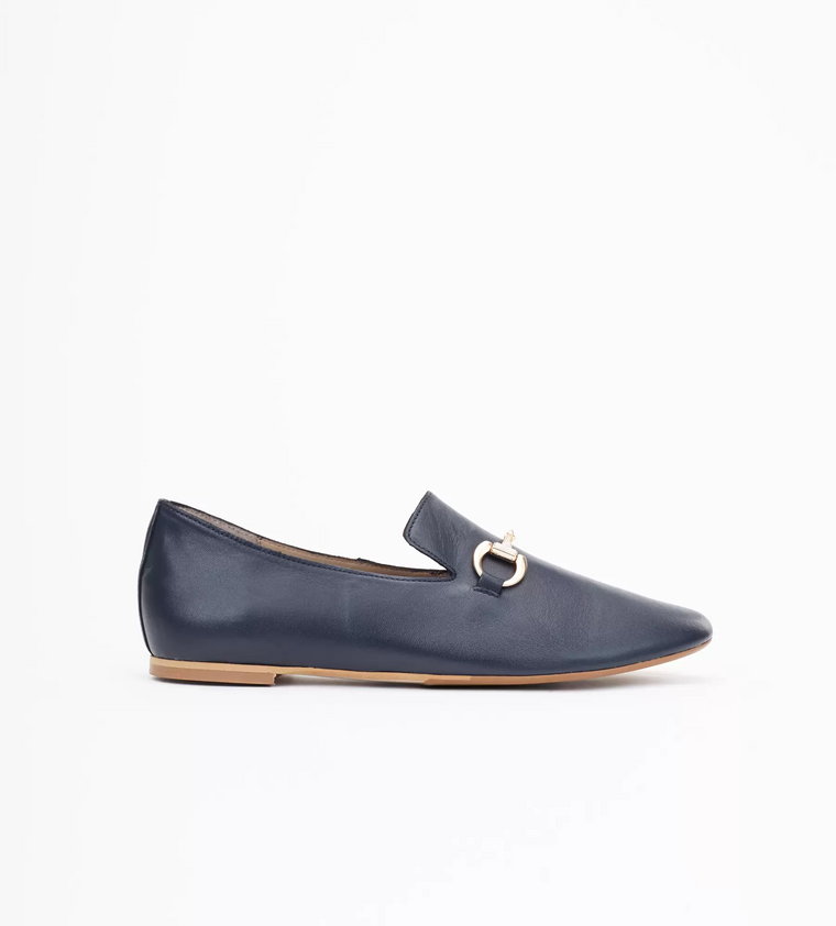 Granatowe loafersy  damskie : Rozmiar - 37