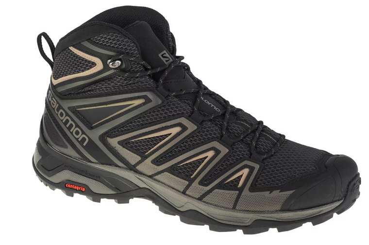 Salomon X Ultra Mid 3 Aero 410439, Męskie, Czarne, buty trekkingowe, tkanina, rozmiar: 47 1/3