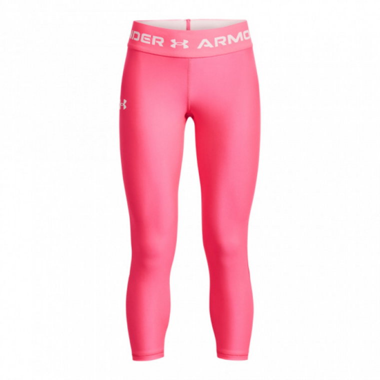 Dziewczęce legginsy treningowe UNDER ARMOUR HeatGear Armour Ankle Crop - różowe