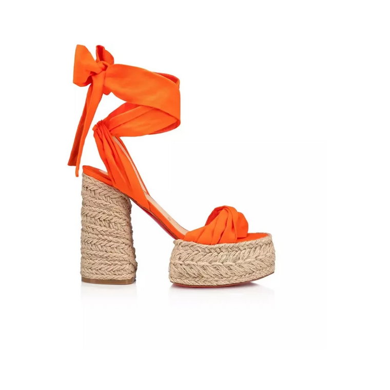 Pomarańczowe Sandały na Platformie Mariza Du Desert Christian Louboutin