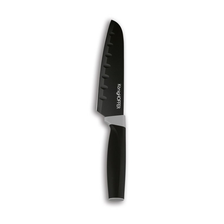 Czarny NÓŻ JAPOŃSKI KUCHENNY NÓŻ do siekania SANTOKU 14cm Corvos Konighoffer