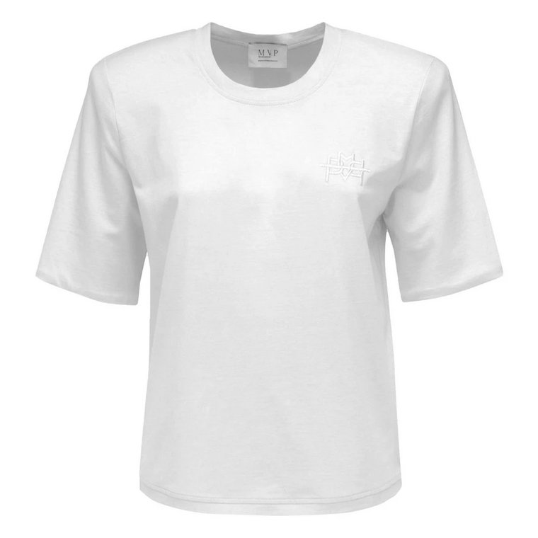 Haftowany T-shirt z Okrągłym Dekoltem i Ramiączkami MVP wardrobe