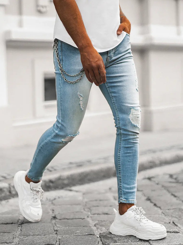 Spodnie jeansowe męskie niebieskie OZONEE DP/237