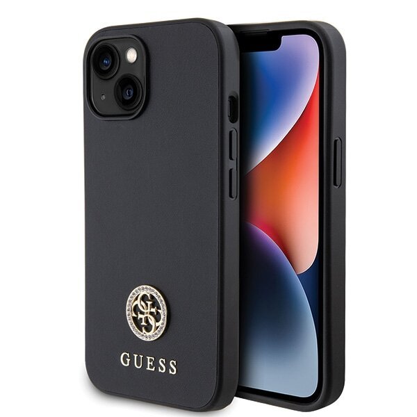 Guess GUHCP15SPS4DGPK iPhone 15 6.1" czarny/black hardcase Strass Metal Logo