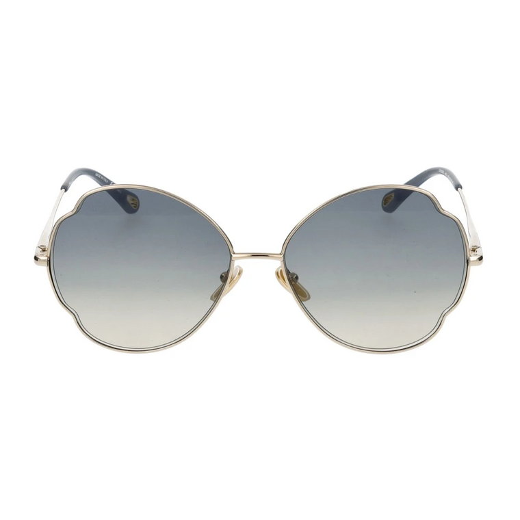 Błyszczące klasyczne złote okulary przeciwsłoneczne Ch0093S Chloé