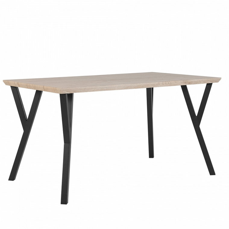 Stół do jadalni 140 x 80 cm jasne drewno z czarnym BRAVO kod: 4251682217989