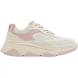 Beżowo-różowe sneakersy oxmox - Damskie - Kolor: Beżowe - Rozmiar: 36