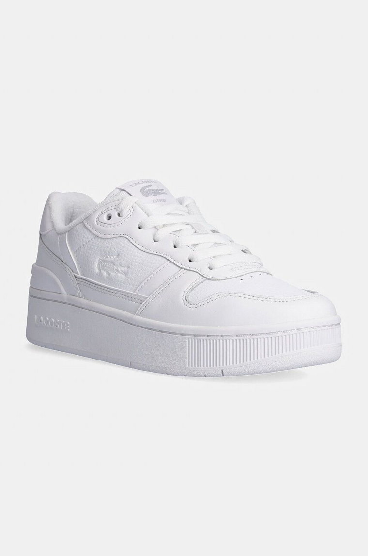 Lacoste sneakersy skórzane T-Clip Platform kolor biały 48SFA0046