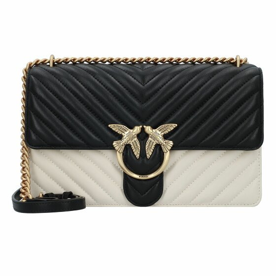 PINKO Love One Classic Torba na ramię Skórzany 26.5 cm nero-bianco-antique gold