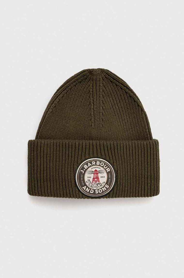 Barbour czapka Dunford Beanie kolor zielony MHA0821