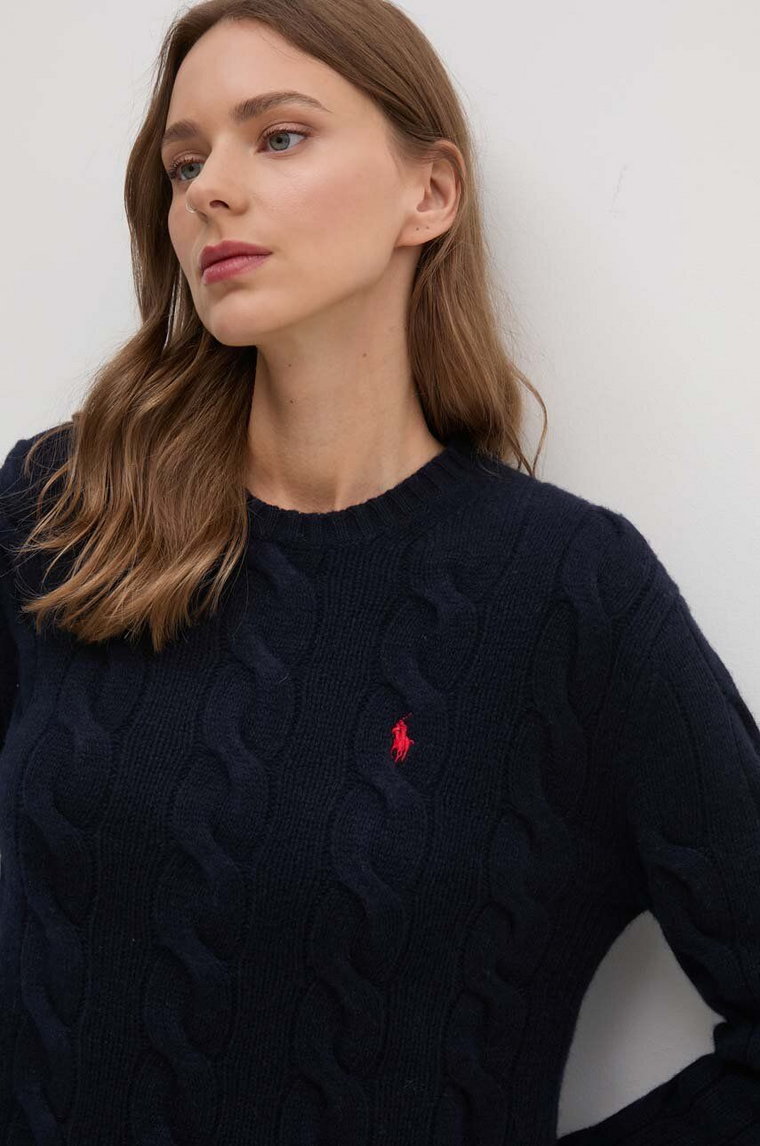 Polo Ralph Lauren sweter wełniany damski kolor granatowy  211926543