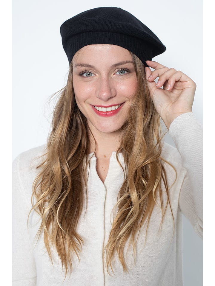 Perfect Cashmere Kaszmirowa czapka "Cloe" w kolorze czarnym