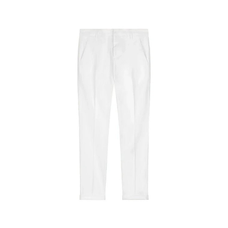 Białe spodnie slim z bawełny stretch Dondup