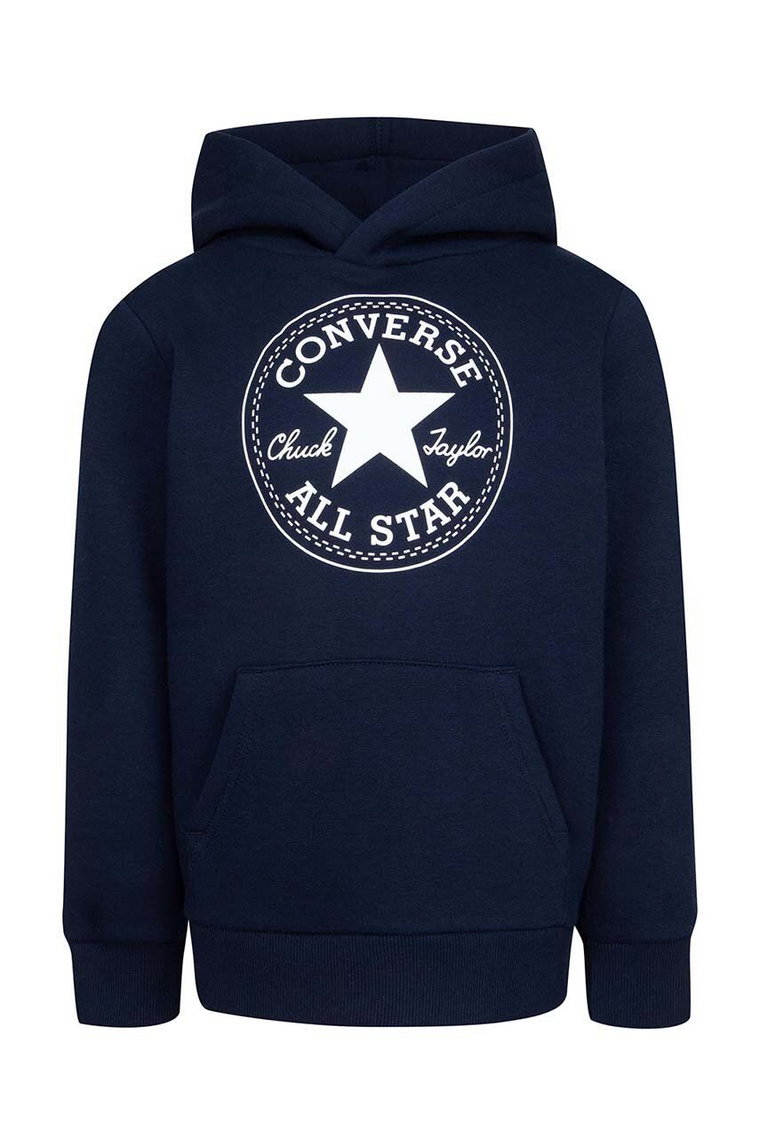 Converse bluza dziecięca kolor zielony z kapturem z nadrukiem