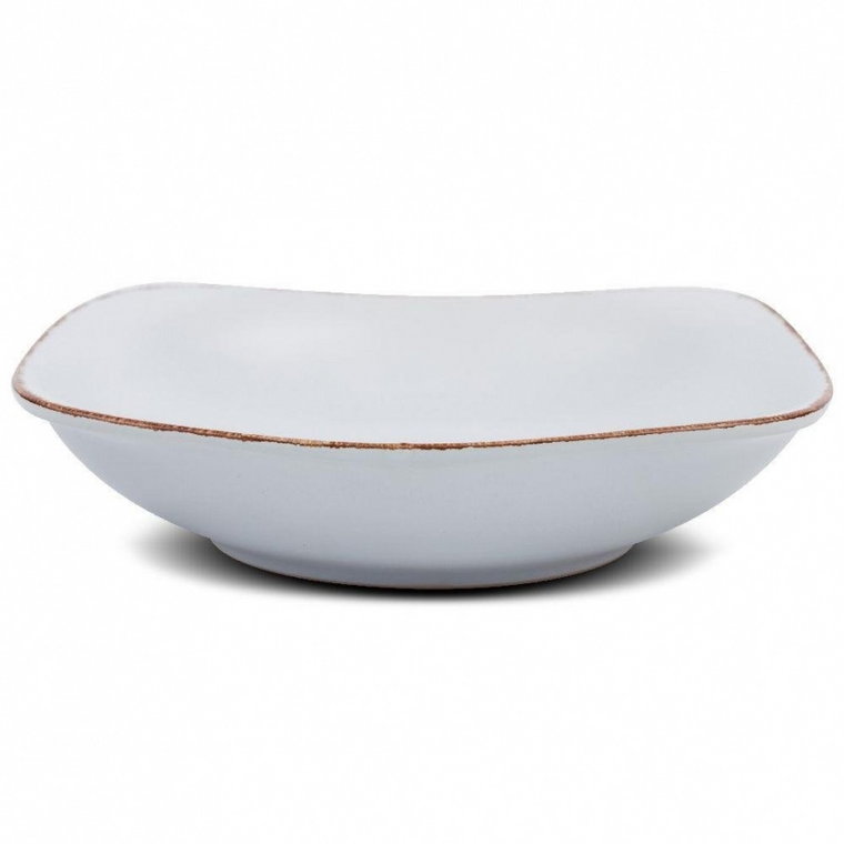 Talerz ceramiczny, kwadratowy, WHITE SUGAR, obiadowy, głęboki, na zupę, 23 cm kod: O-10-099-233