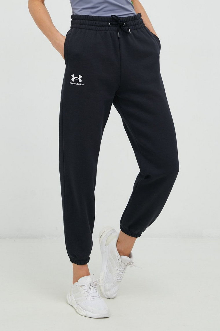 Under Armour spodnie dresowe damskie kolor czarny gładkie 1373034