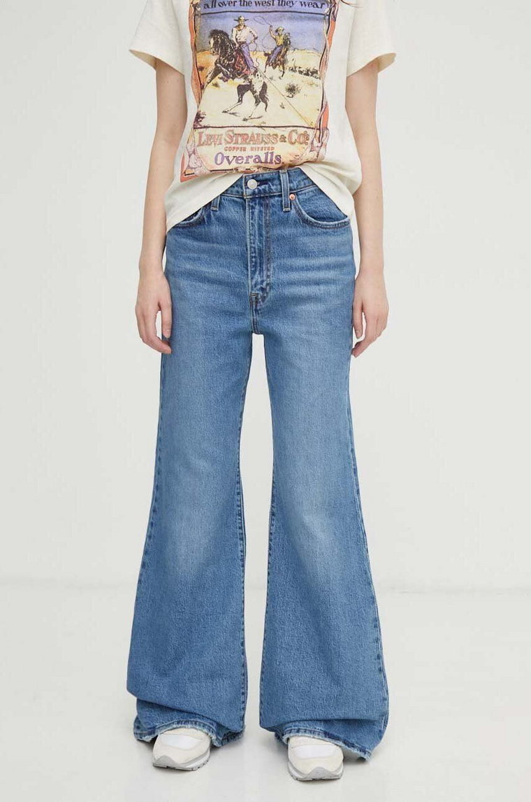 Levi's jeansy RIBCAGE BELLS damskie high waist