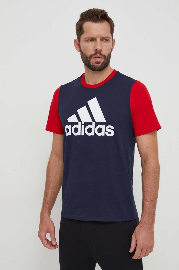 adidas t-shirt bawełniany męski kolor granatowy z nadrukiem IL5660