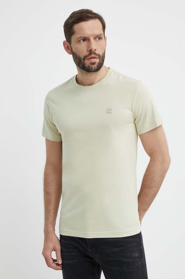 Calvin Klein Jeans t-shirt bawełniany kolor zielony J30J325268