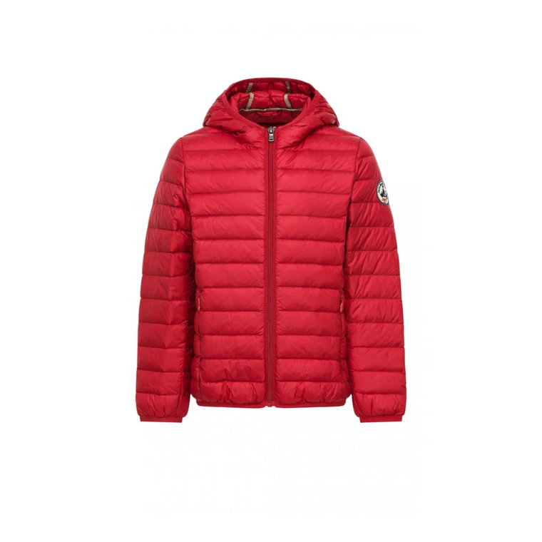 Czerwona kurtka z kapturem na zimę dla chłopców Jott