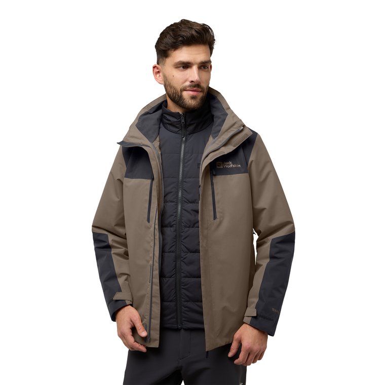 Męska kurtka 3w1 Jack Wolfskin JASPER 3IN1 JKT M cold coffee - S