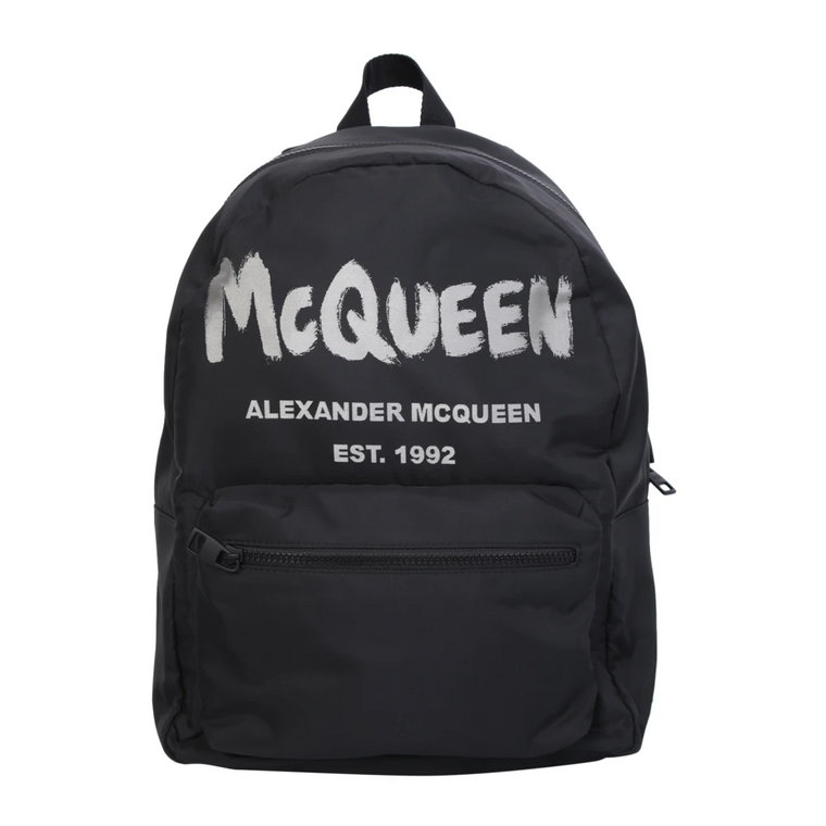 Czarno-Biała Estetyczna Plecak Alexander McQueen
