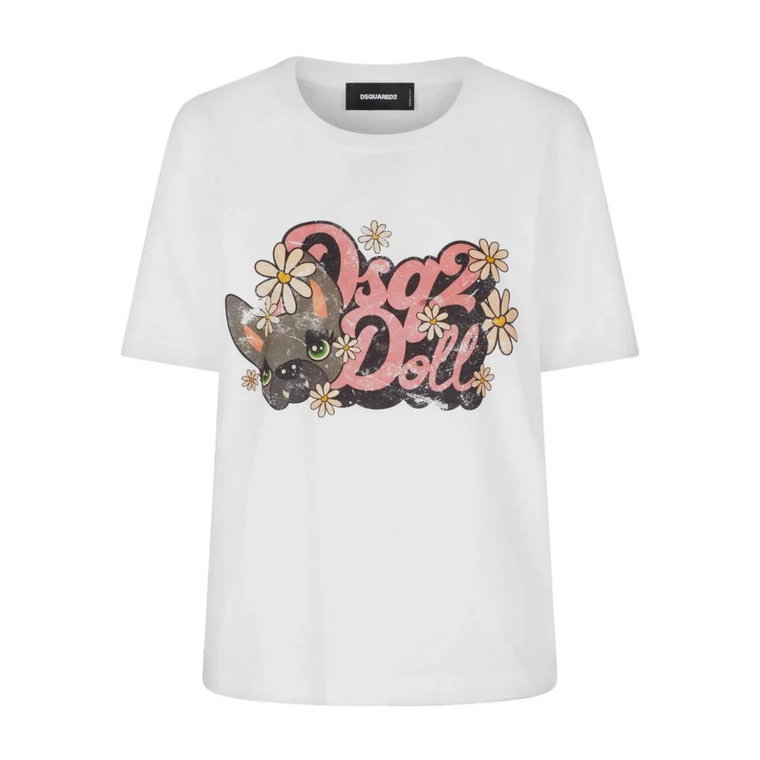 Biała Hilde Doll Easy Fit Tee Dsquared2