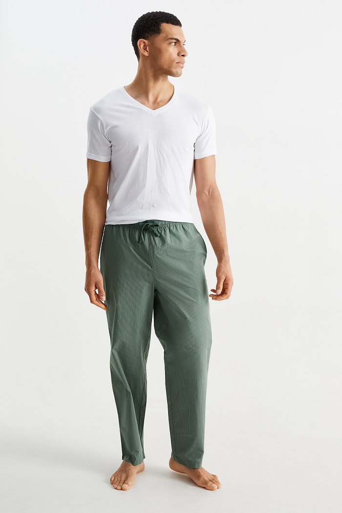 C&A Spodnie od piżamy-w paski, Zielony, Rozmiar: M