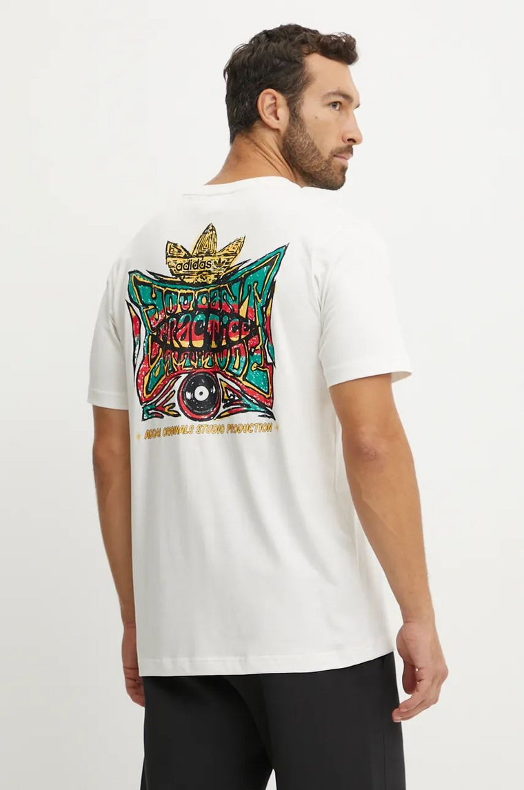 adidas Originals t-shirt bawełniany męski kolor biały z nadrukiem IX6738