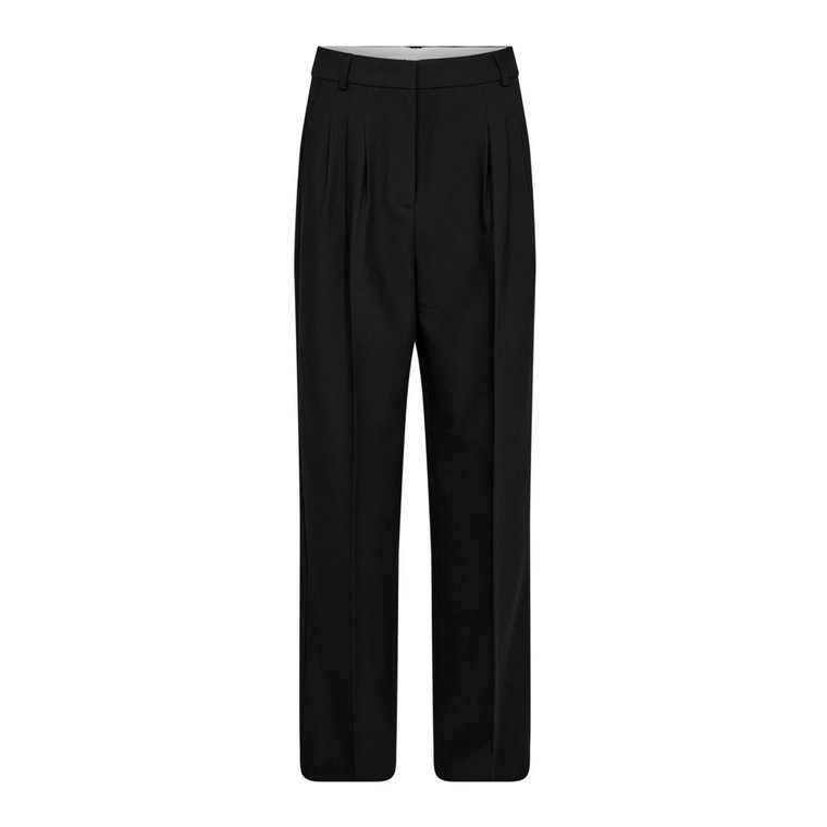 Czarne Długie Spodnie z Plisami - Model Volacc Co'Couture