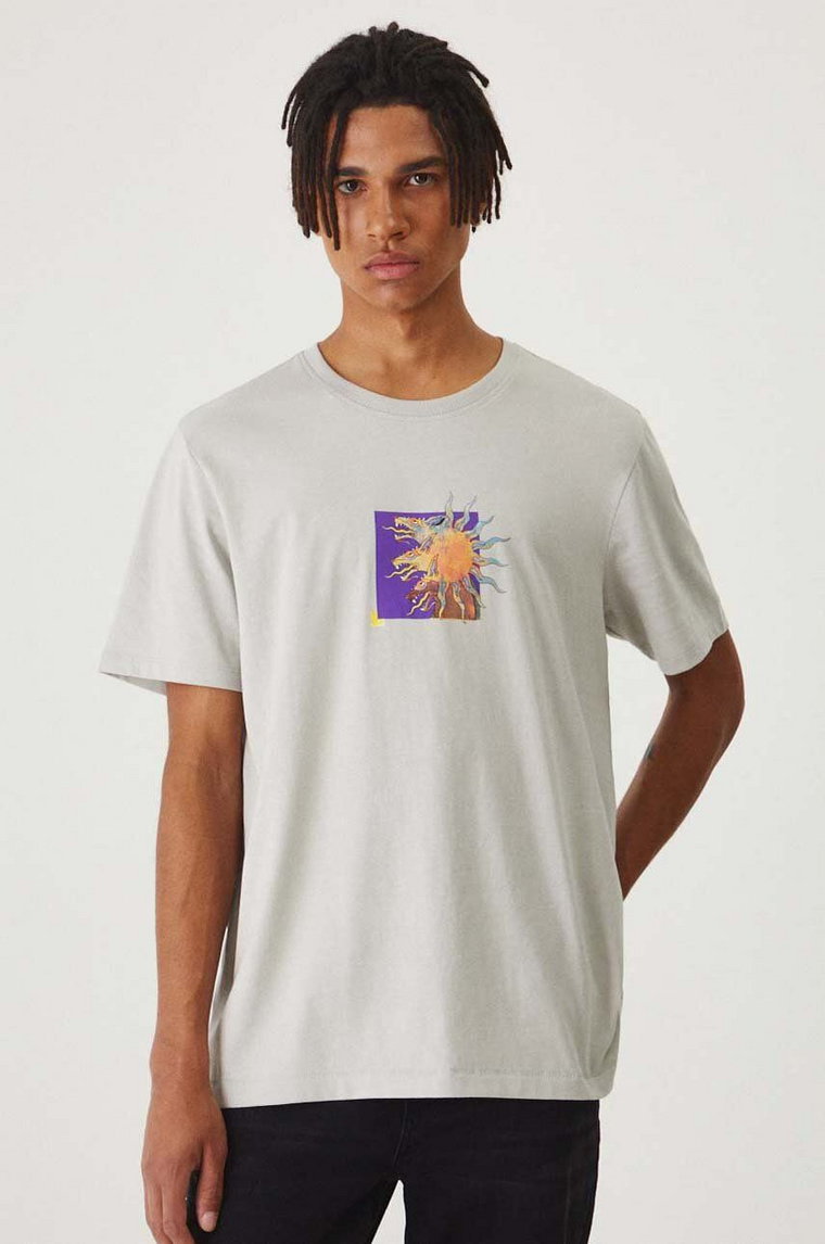 Medicine t-shirt bawełniany męski kolor szary z nadrukiem