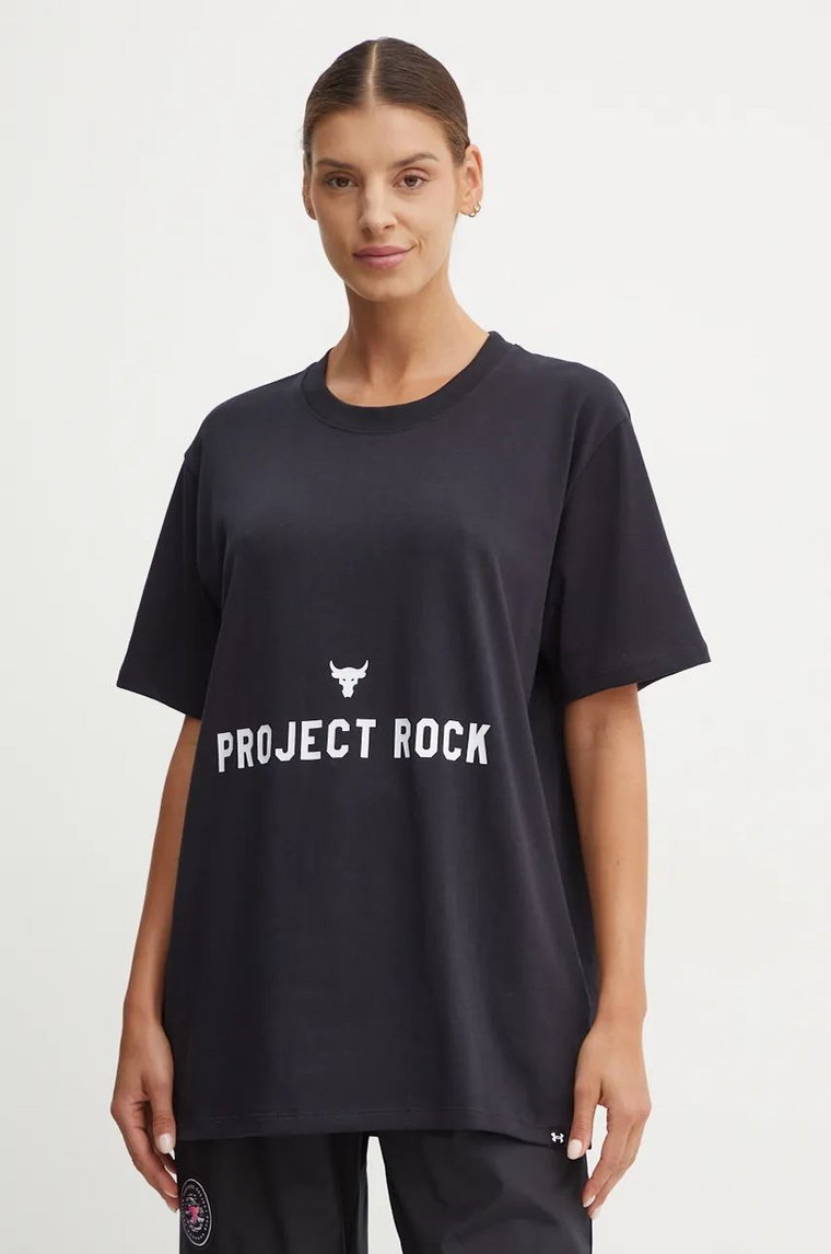 Under Armour t-shirt Project Rock damski kolor czarny 1386440