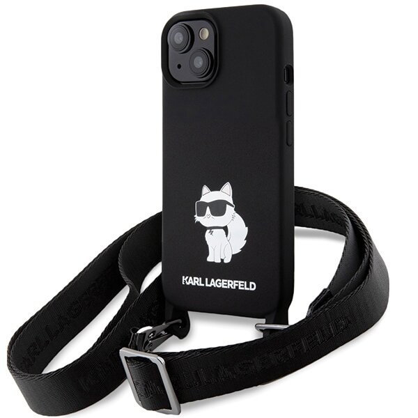 Karl Lagerfeld KLHCP15SSCBSCNK iPhone 15 6.1" hardcase czarny/black Crossbody Silicone Choupette