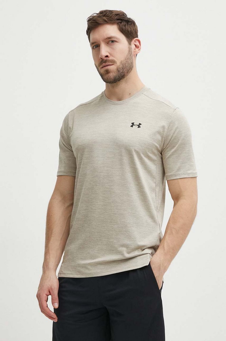 Under Armour t-shirt treningowy Tech Vent kolor beżowy melanżowy