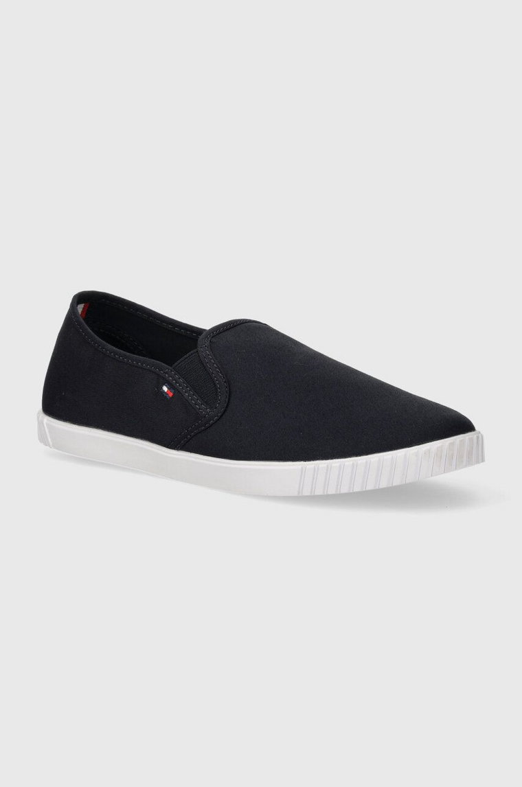 Tommy Hilfiger tenisówki CANVAS SLIP-ON SNEAKER damskie kolor granatowy FW0FW07806