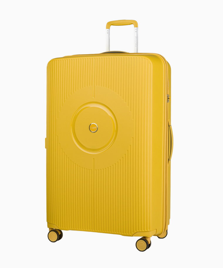 PUCCINI Duża żółta walizka z polipropylenu z zamkiem szyfrowym TSA